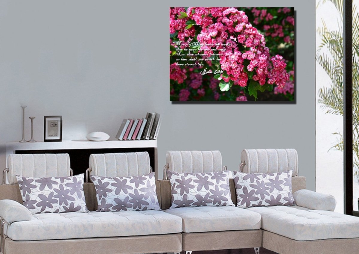 John 316 Niv #23 Bible Verse Canvas Wall Art - Christian Canvas Wall Art