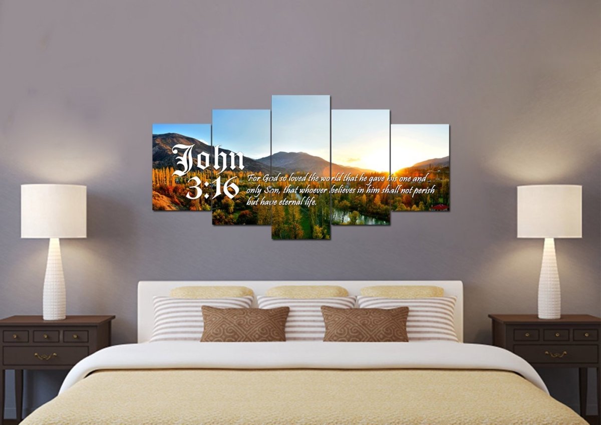 John 316 Niv #26 Bible Verse Canvas Wall Art - Christian Canvas Wall Art
