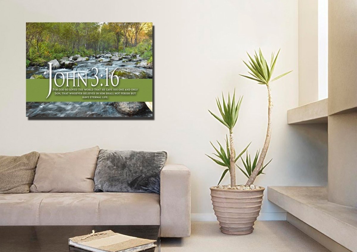 John 316 Niv #28 Bible Verse Canvas Wall Art - Christian Canvas Wall Art