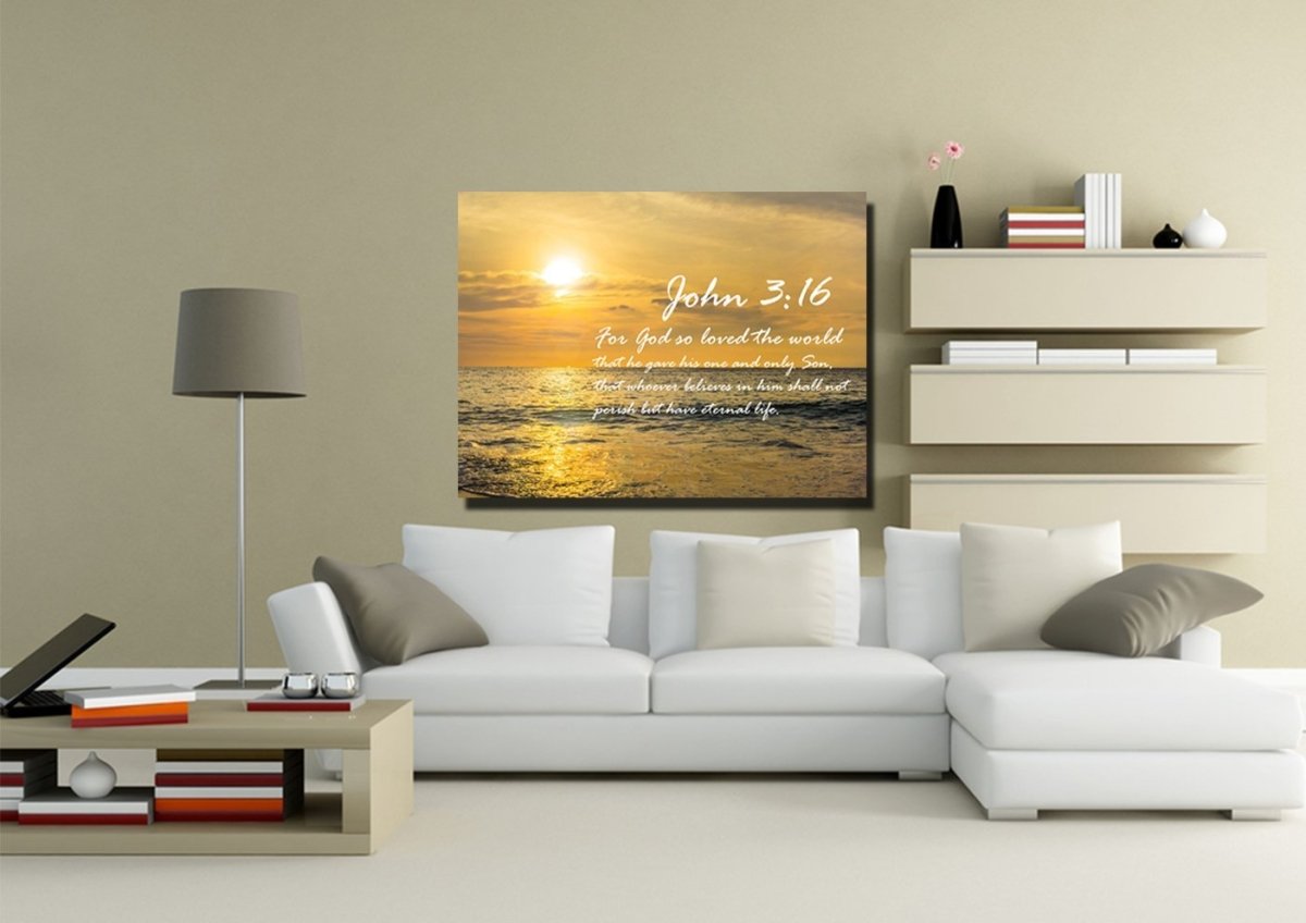 John 316 Niv #3 Bible Verse Canvas Wall Art - Christian Canvas Wall Art