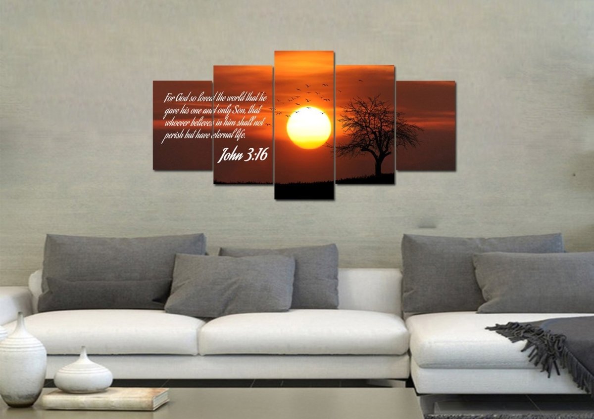 John 316 Niv #6 Bible Verse Canvas Wall Art - Christian Canvas Wall Art