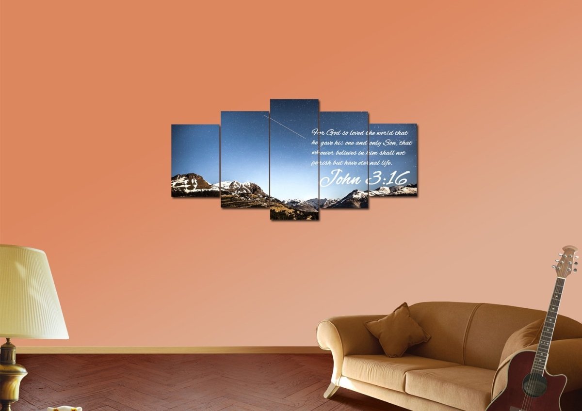 John 316 Niv #7 Bible Verse Canvas Wall Art - Christian Canvas Wall Art