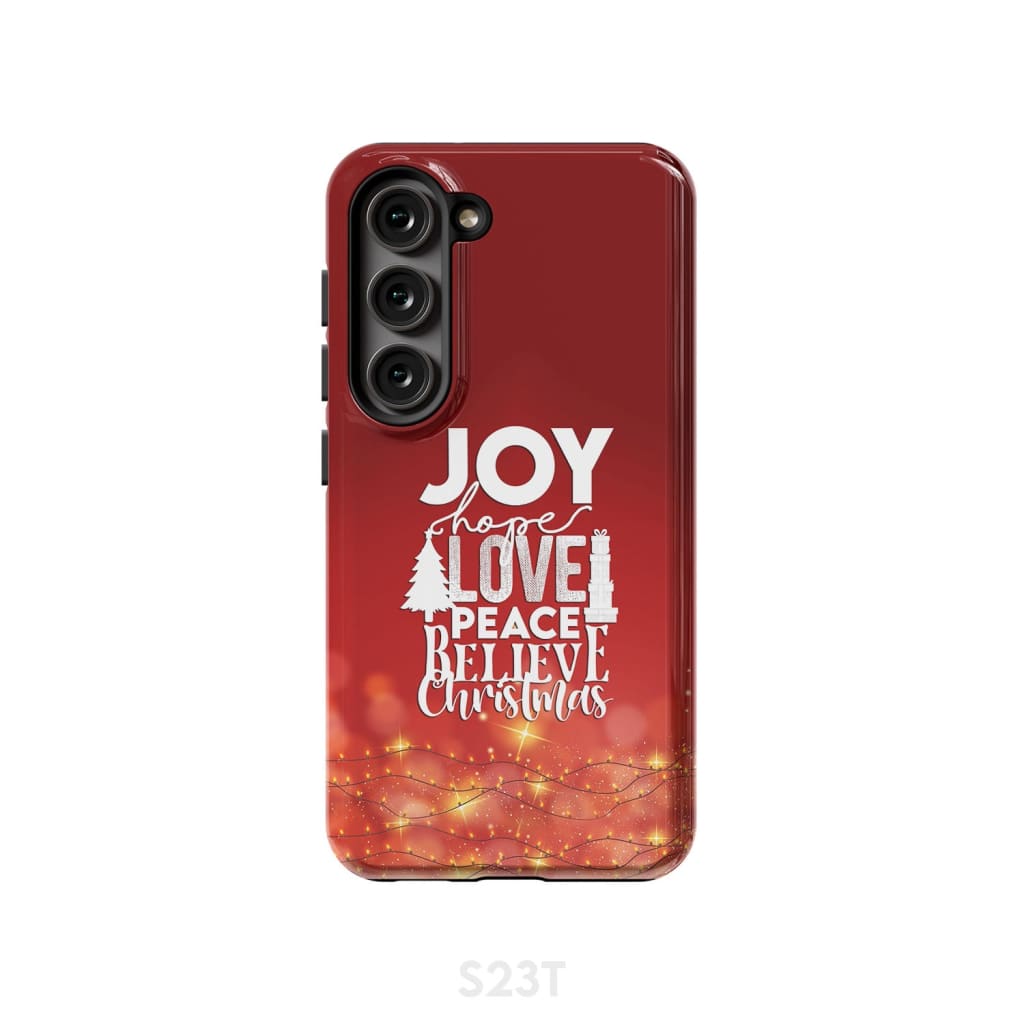 Joy Hope Love Peace Believe Christmas Phone Case - Inspirational Bible Scripture iPhone Cases
