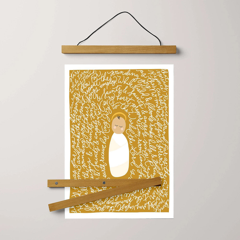 Joy To The World Portrait Hanging Canvas Wall Art - Christmas Gift - Religious Canvas