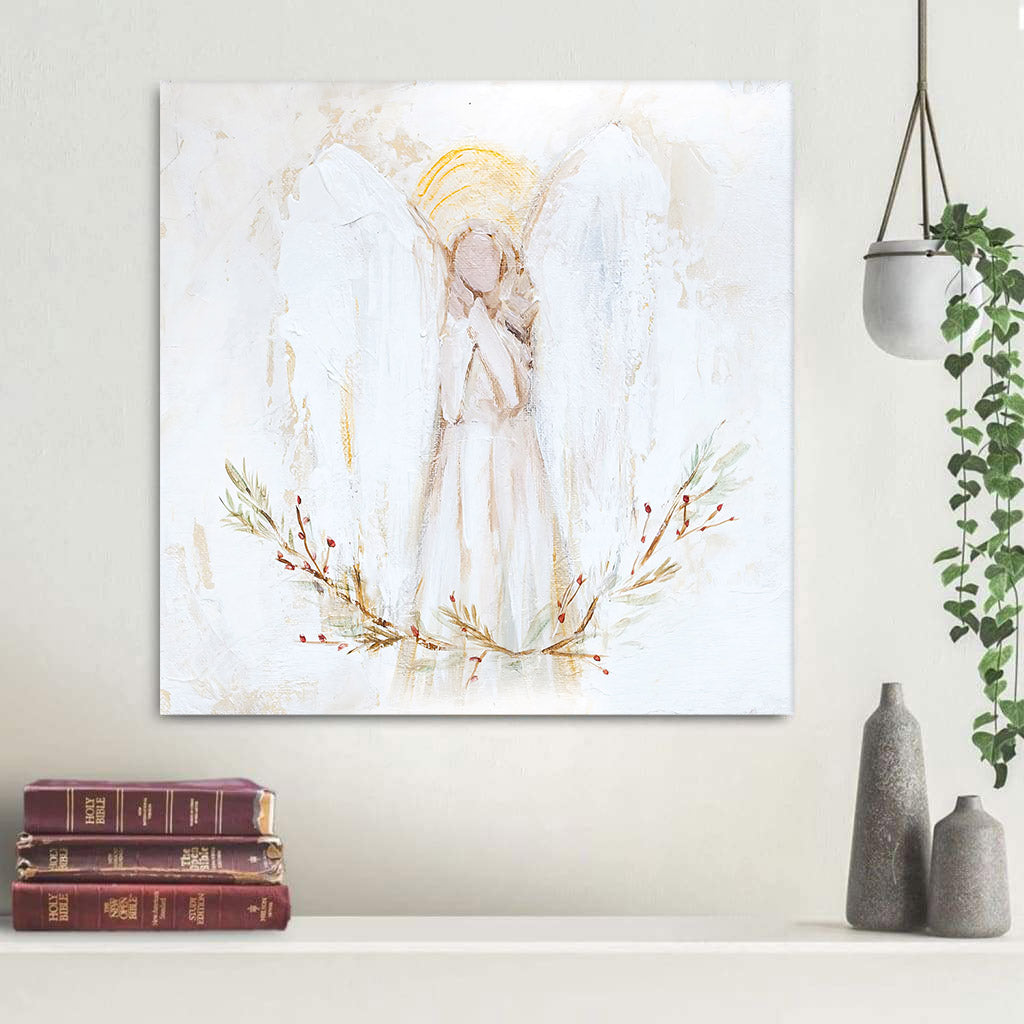 Joyous Angel Paper Print - Christian Art Gift - Religious Canvas Painting