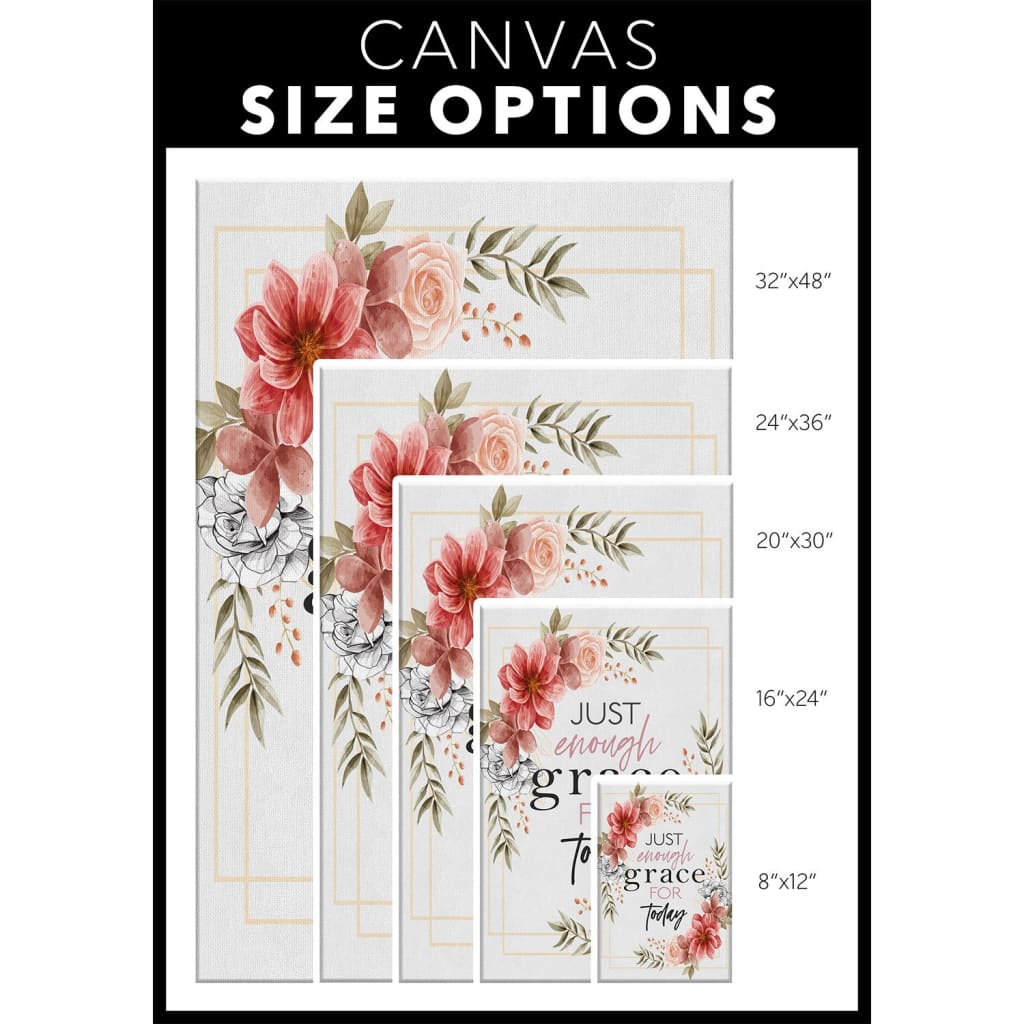 Just Enough Grace For Today Canvas Wall Art - Christian Canvas Prints - Bible Verse Canvas