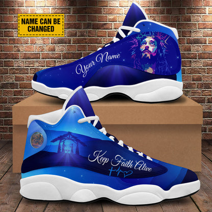 Keep Faith Alive Jesus Personalized Basketball Shoes For Men Women - Christian Shoes - Jesus Shoes - Unisex Basketball Shoes