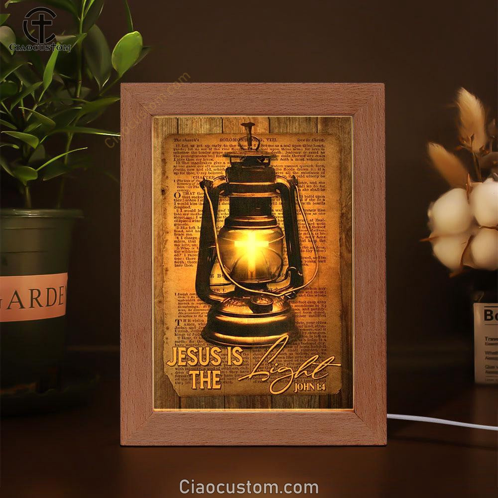 Kerosene Lamp Light Cross Jesus Is The Light Frame Lamp