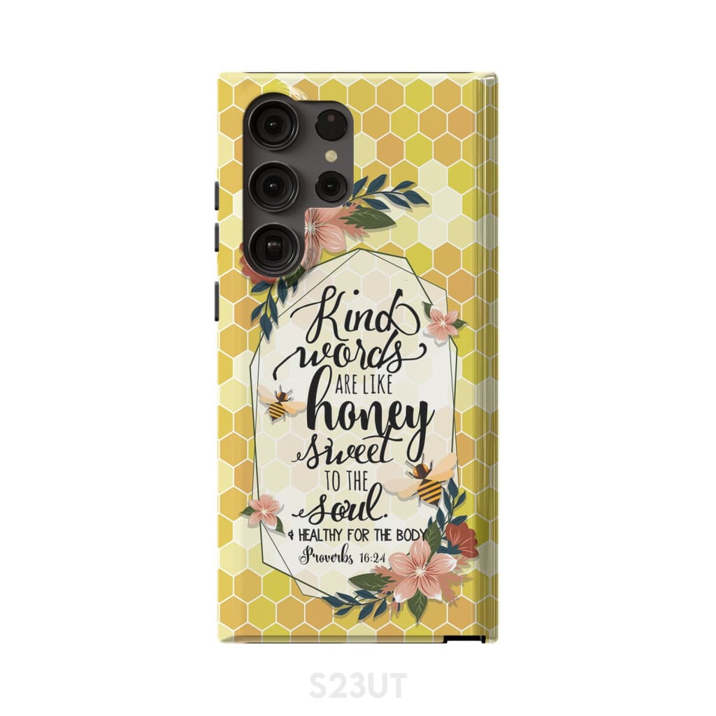 Kind Words Are Like Honey Proverbs 1624 Bible Verse Phone Case - Scripture Phone Cases - Iphone Cases Christian