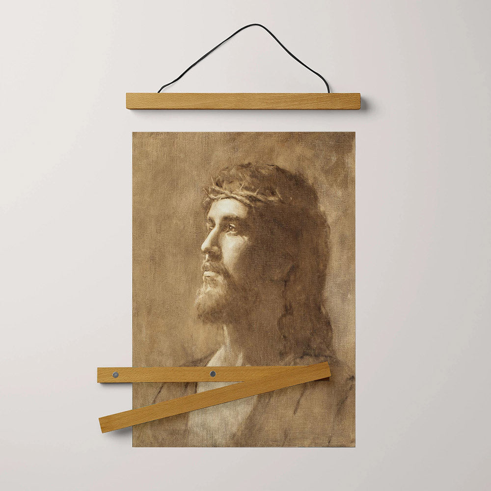 King Of Kings Hanging Canvas Wall Art - Jesus Picture - Jesus Portrait Canvas - Religious Canvas