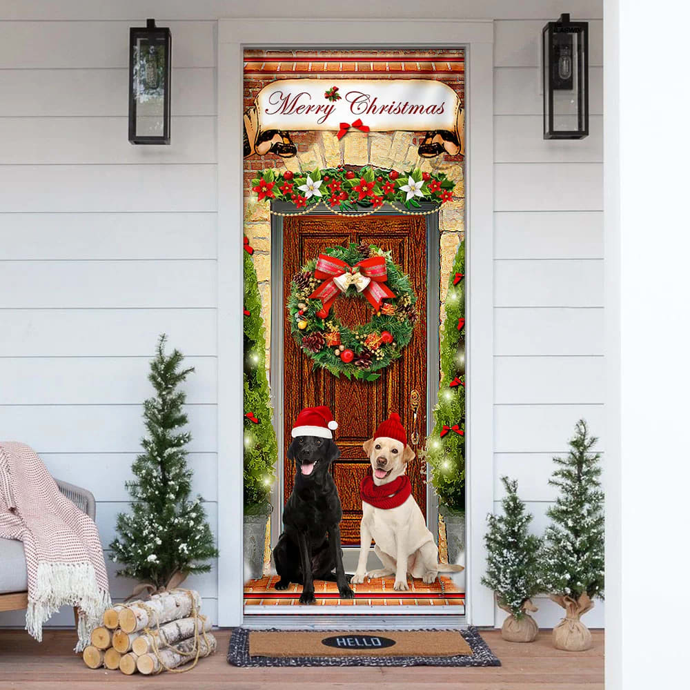 Labrador Retriever Christmas Door Cover - Christmas Outdoor Decoration