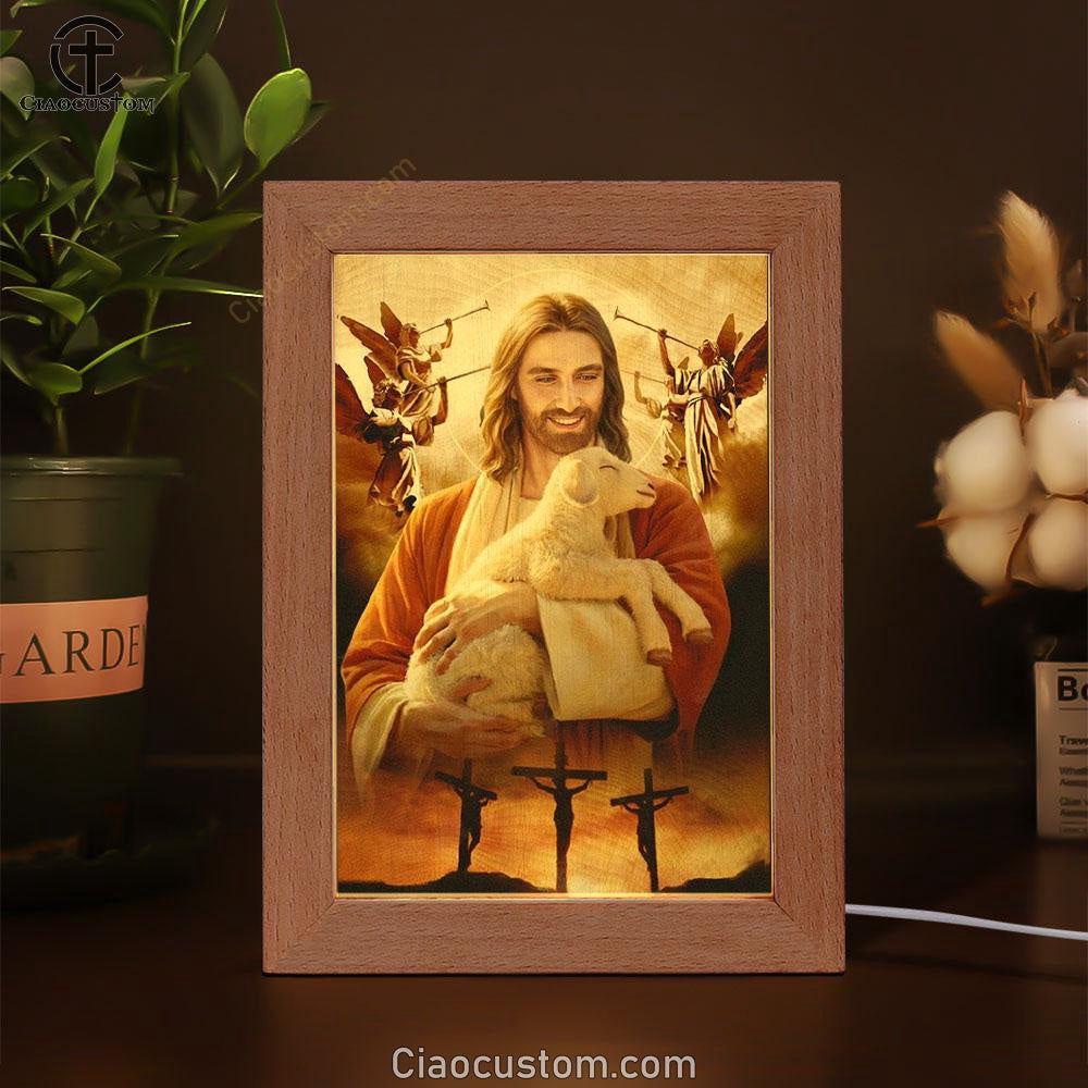 Lamb Of God, Jesus Drawing, Heaven Angels, Three Crosses Frame Lamp