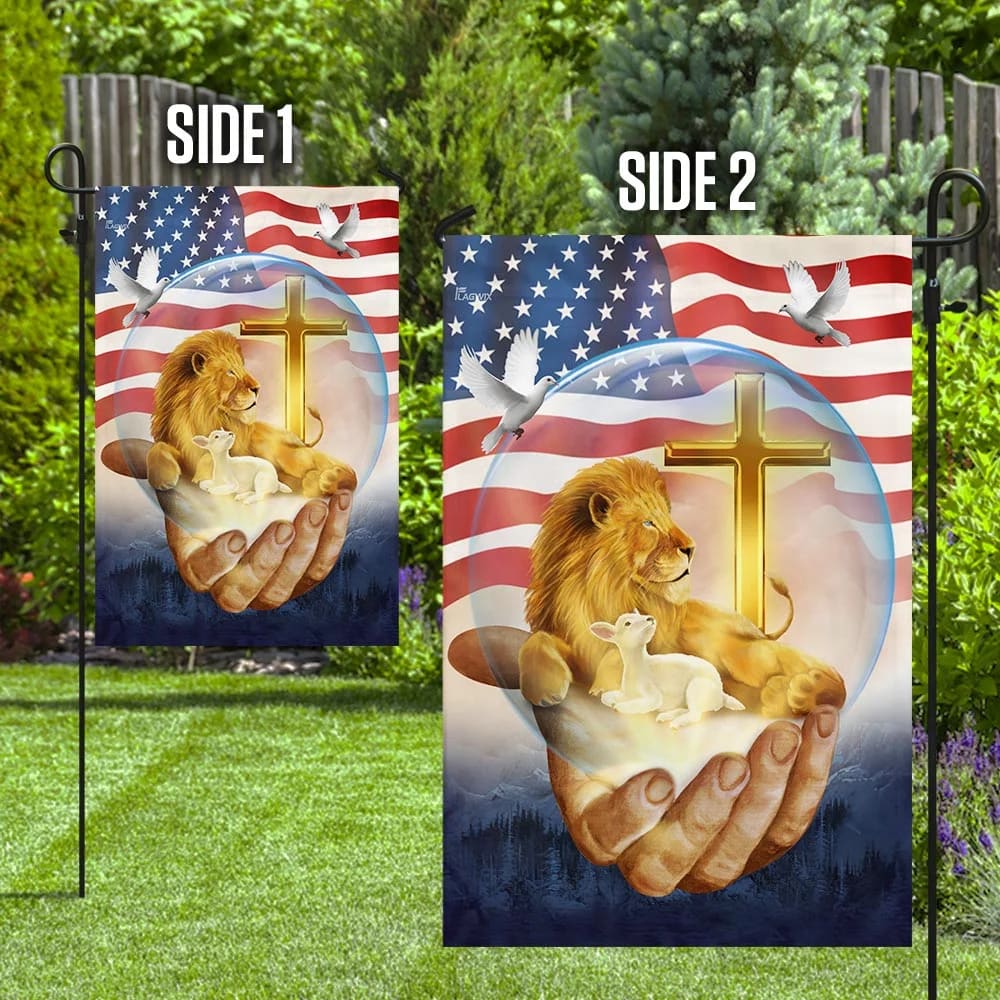 Lamb Of God Jesus Lion House Flag - Christian Garden Flags - Christian Flag - Religious Flags