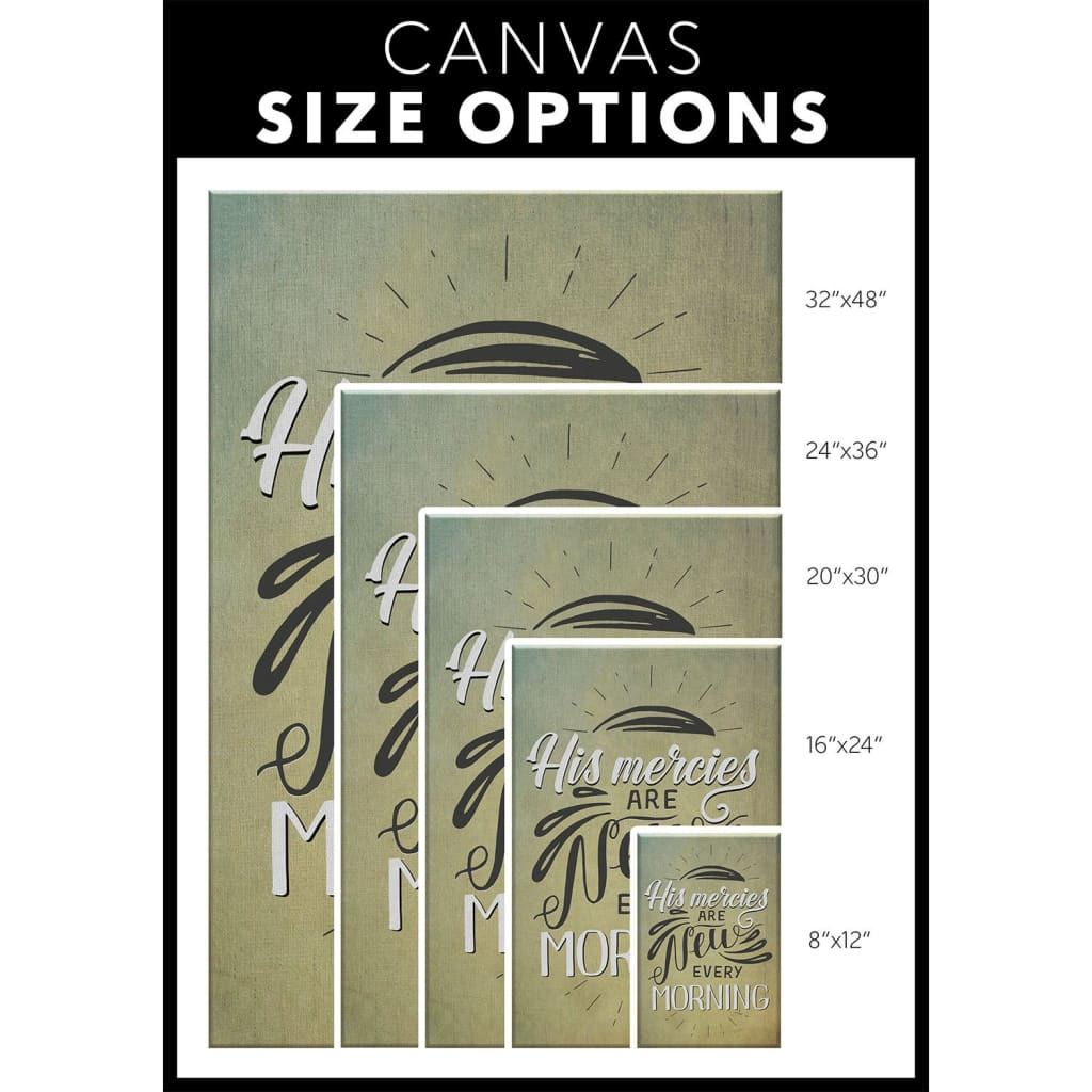 Lamentations 322 23 His Mercies Are New Every Morning Canvas Wall Art - Christian Canvas Prints - Bible Verse Canvas