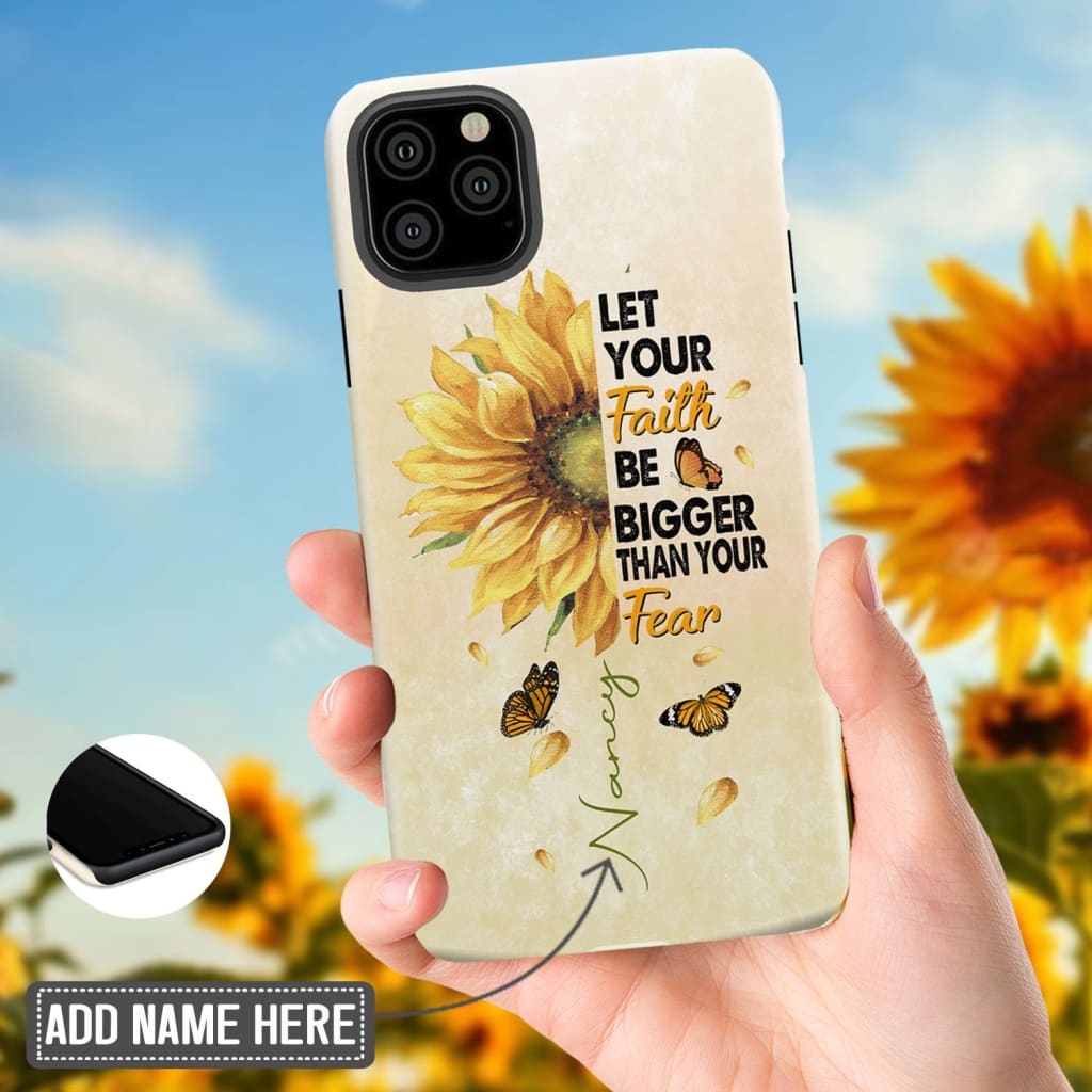 Let Your Faith Be Bigger Than Your Fear Custom Iphone Case - Personalized Christian Gifts - Inspirational Bible Scripture iPhone Cases