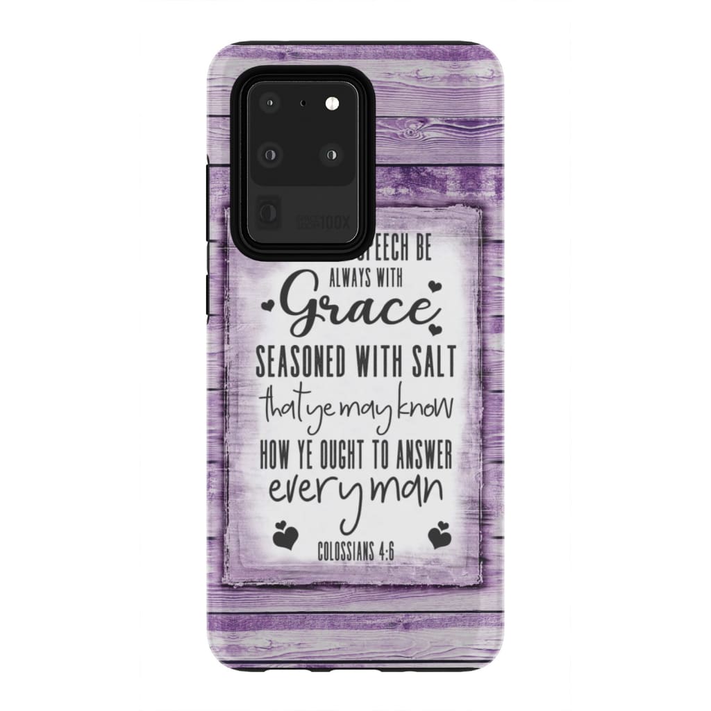 Let Your Speech Be Always With Grace Colossians 46 Bible Verse Phone Case - Inspirational Bible Scripture iPhone Cases