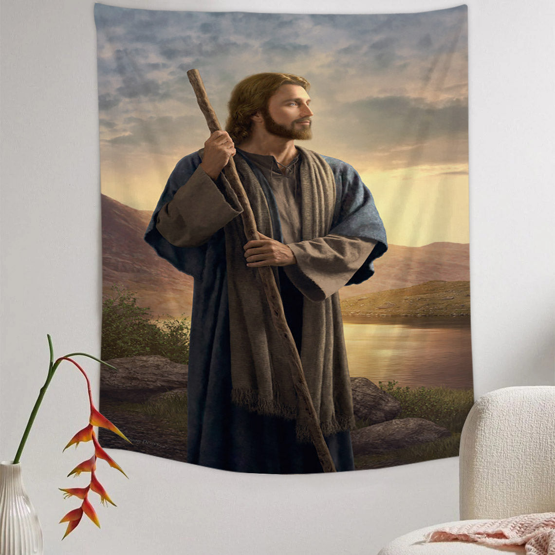 Light of Hope Tapestry - Jesus Picture - Religious Tapestry - Christian Tapestry Wall Hangings