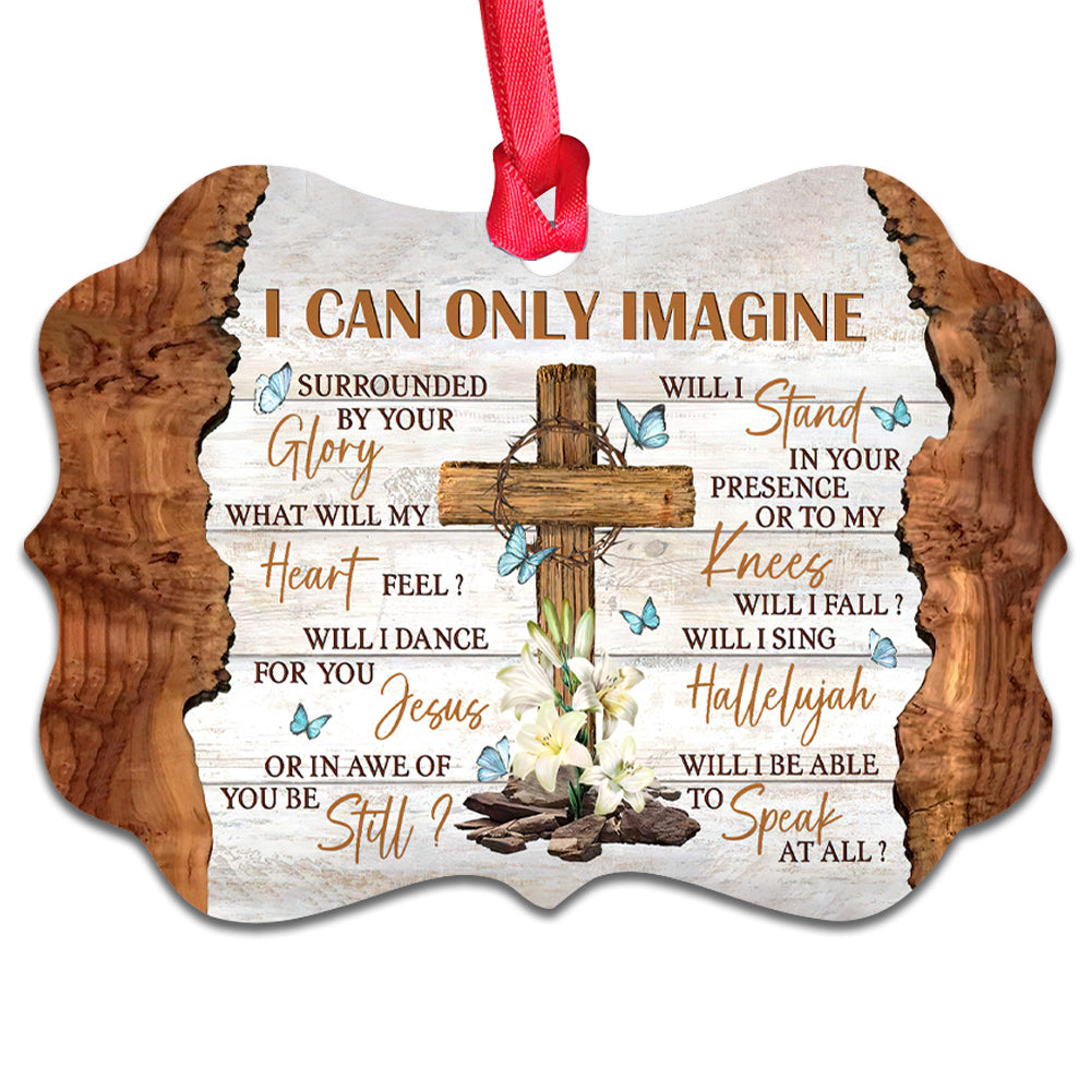 Lily Flower Cross Faith I Can Only Imagine Ornament - Christmas Ornament - Ciaocustom