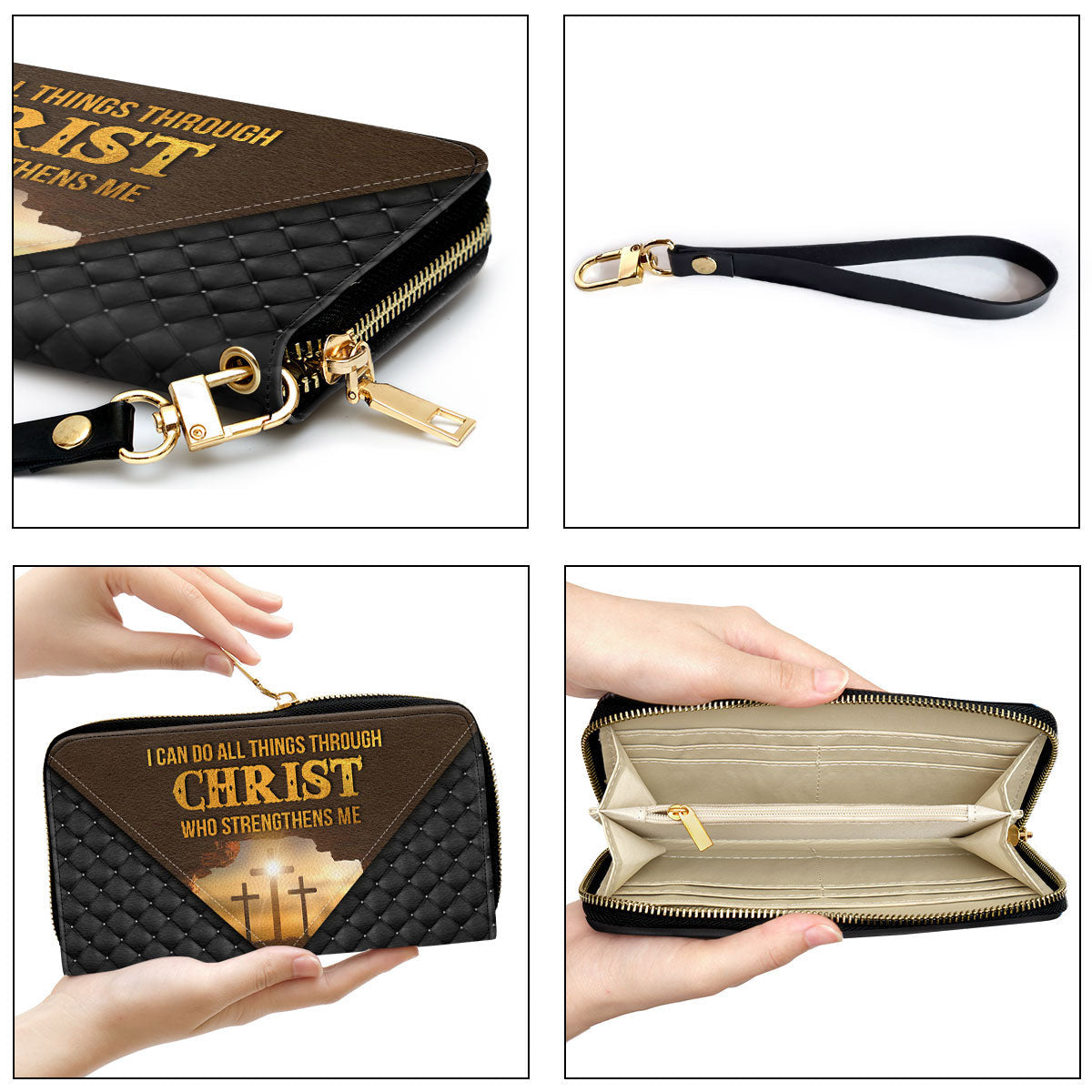 Limited I Can Do All Things Through Christ Clutch Purse For Women - Personalized Name - Christian Gifts For Women