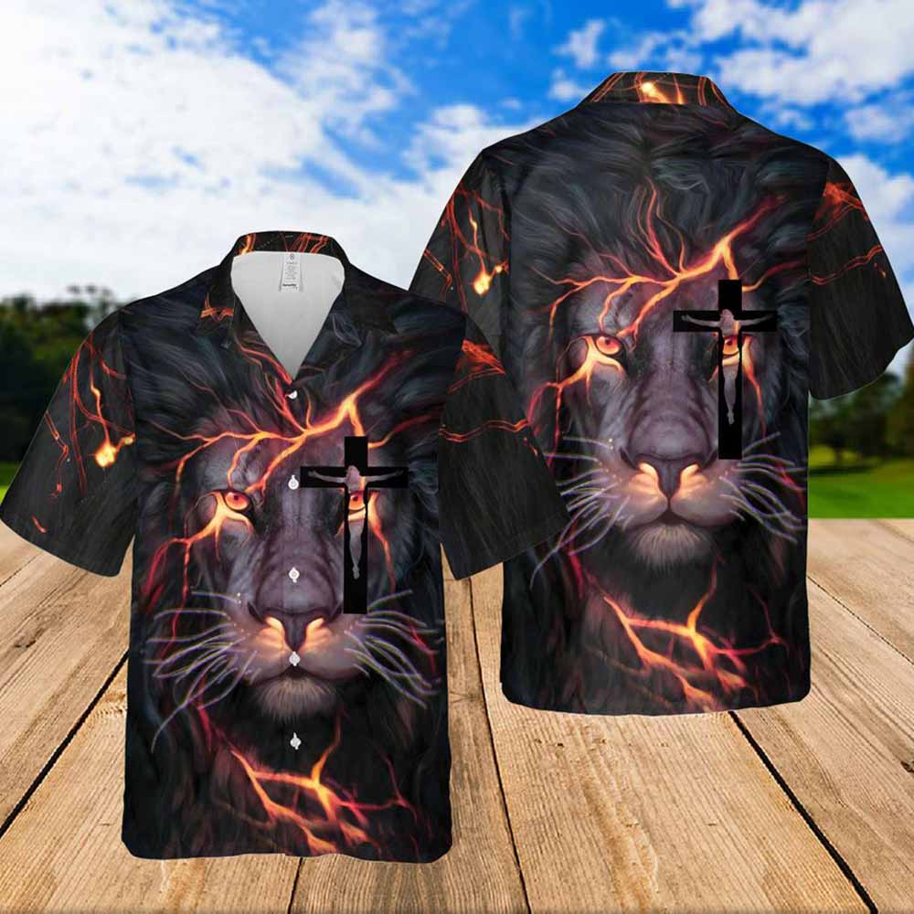 Lion Jesus Eye Jesus Hawaiian Shirt - Christian Hawaiian Shirts For Women Men