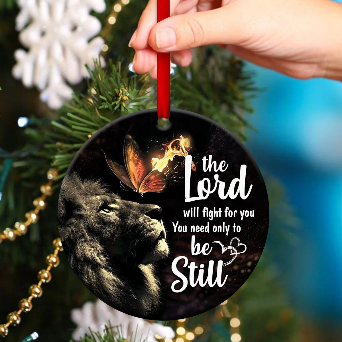 Lion Of Judah - Unique Christian Ceramic Circle Ornament - Christmas Decor - Funny Ornament