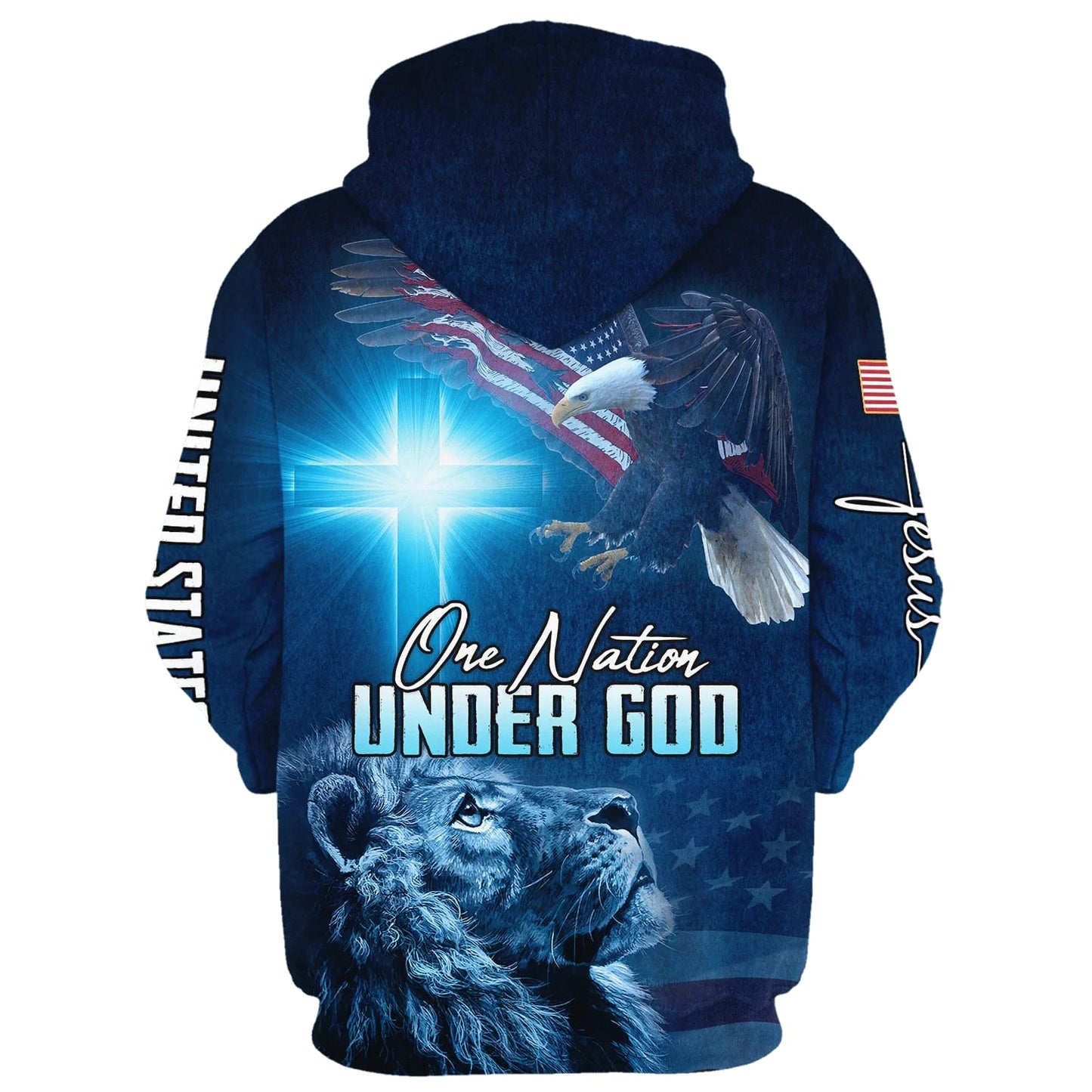 Lion Of Judah One Nation Under God Hoodies - Men & Women Christian Hoodie - 3D Printed Hoodie