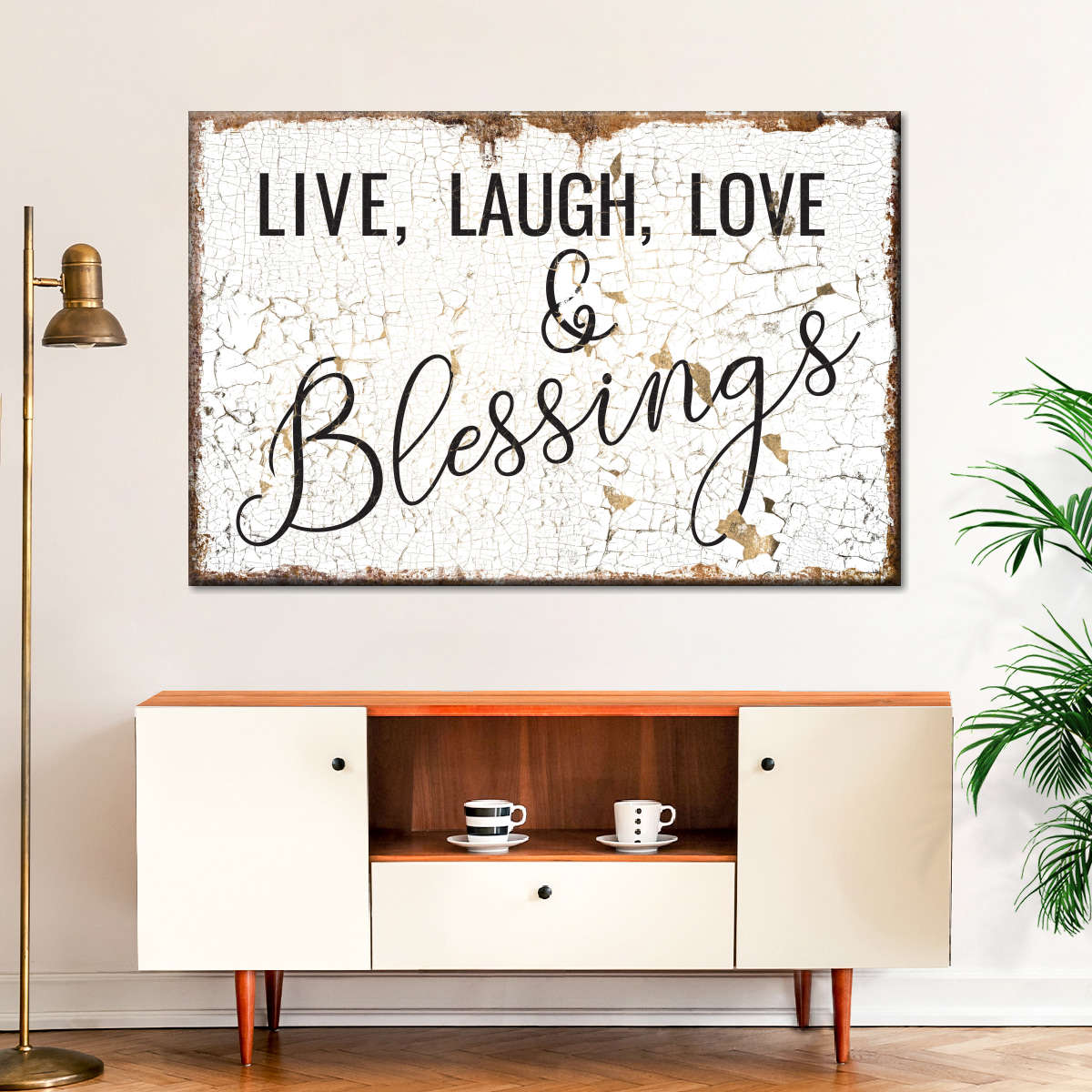 Live Laugh Love And Blessings Canvas Wall Art - Christian Canvas Wall Art - Religious Wall Art Canvas