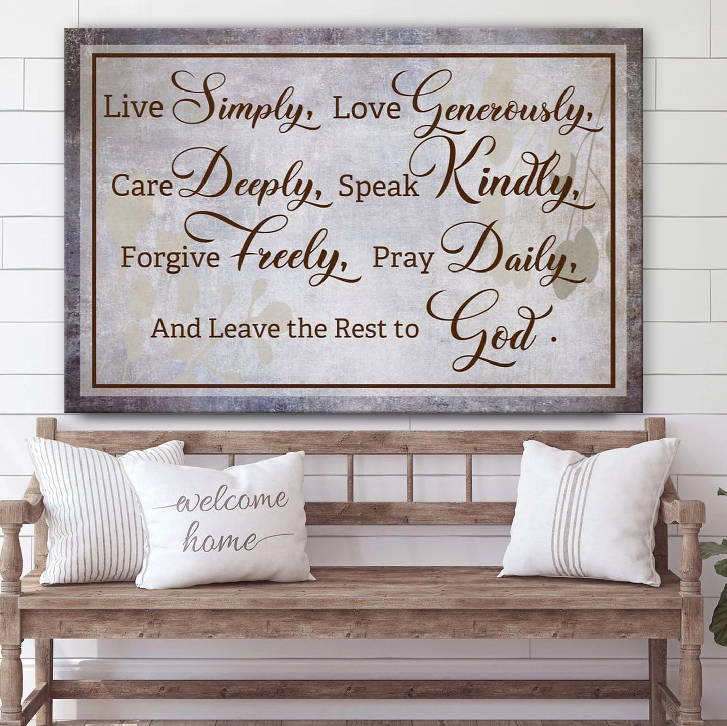 Live Simply Love Generously Canvas Wall Art Christian Decor - Religious Wall Art Canvas