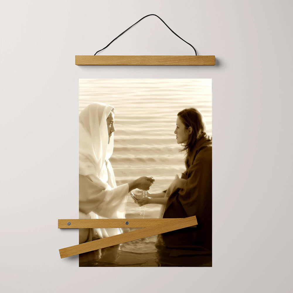 Living Waters Hanging Canvas Wall Art - Christan Wall Decor - Religious Canvas