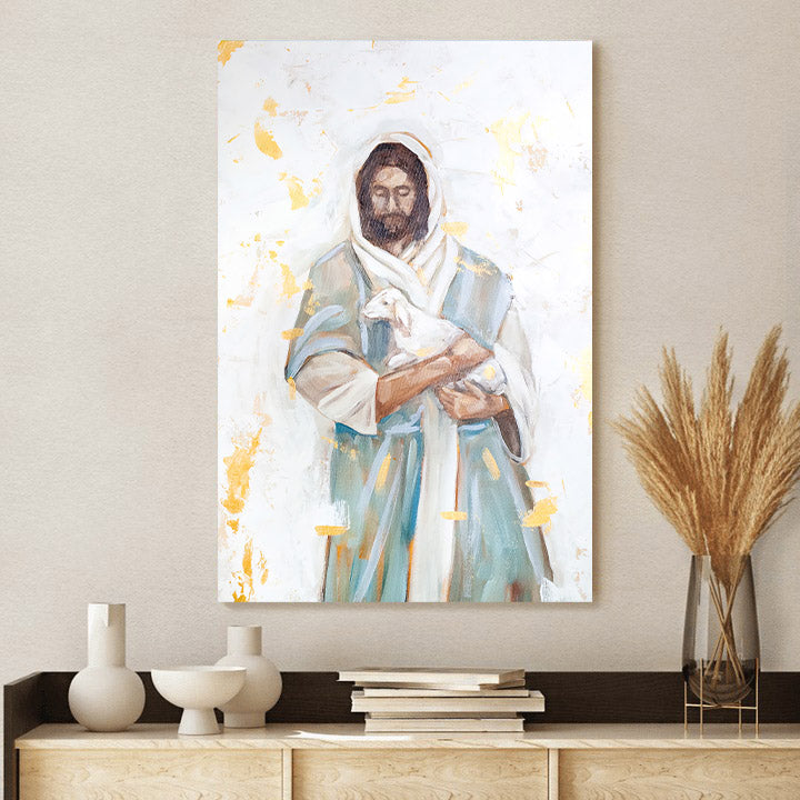 Lost Sheep Paper Print - Jesus Painting On Canvas - Religious Canvas Painting