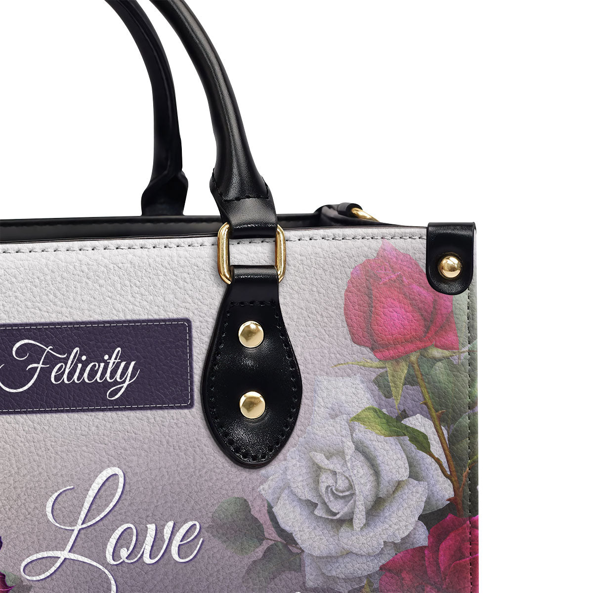 Love Is A Gift From God Religious Romantic Gifts For Christian Women Personalized Leather Handbag With Handle