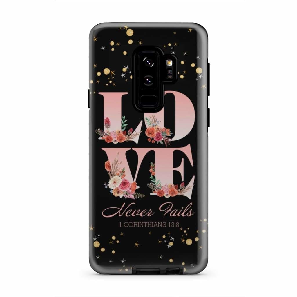 Love Never Fails 1 Corinthians 138 Bible Verse Phone Case - Inspirational Bible Scripture iPhone Cases