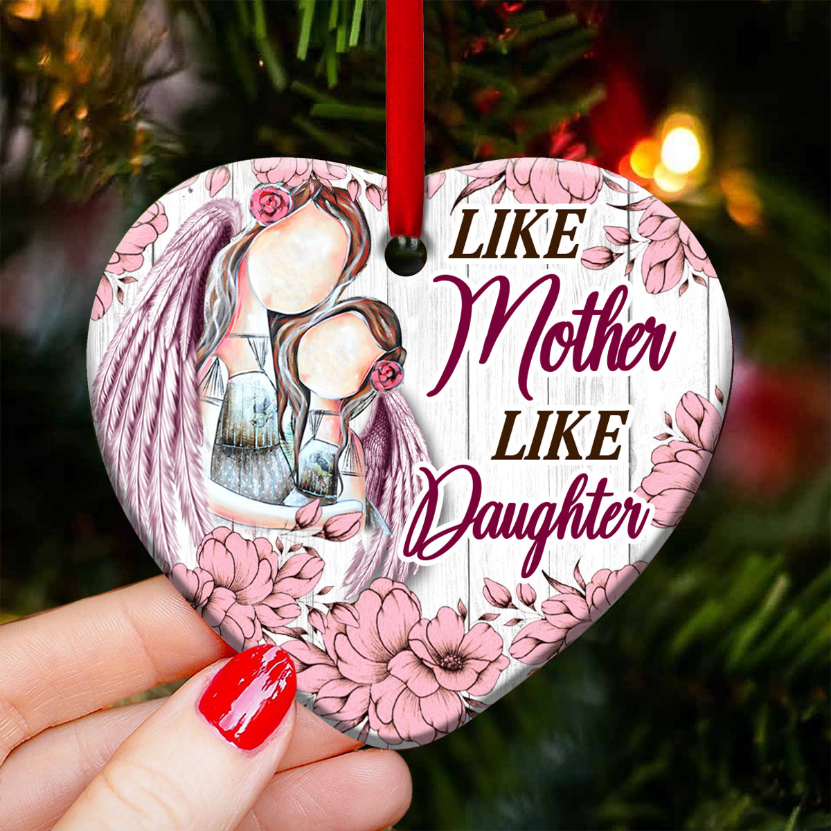 Mad Like Mother Like Daughter Heart Ceramic Ornament - Christmas Ornament - Christmas Gift