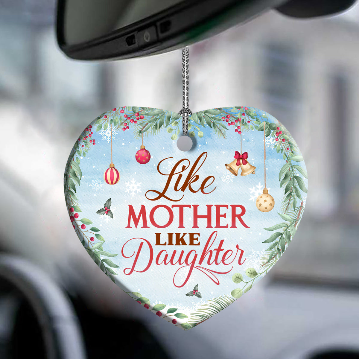 Mad Snowman Like Mother Like Daughter Heart Ceramic Ornament - Christmas Ornament - Christmas Gift