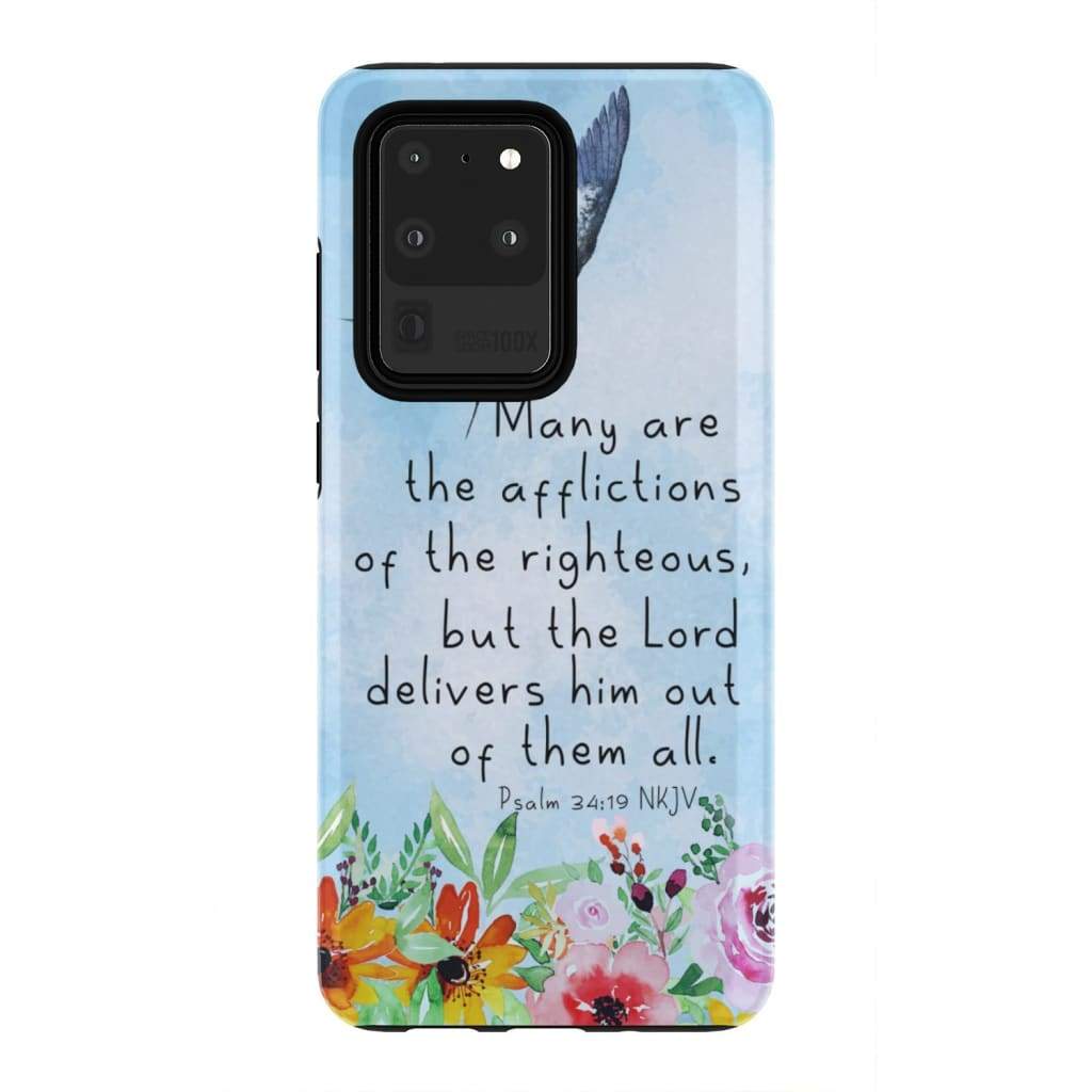 Many Are The Afflictions Of The Righteous Psalm 3419 Bible Verse Phone Case - Inspirational Bible Scripture iPhone Cases