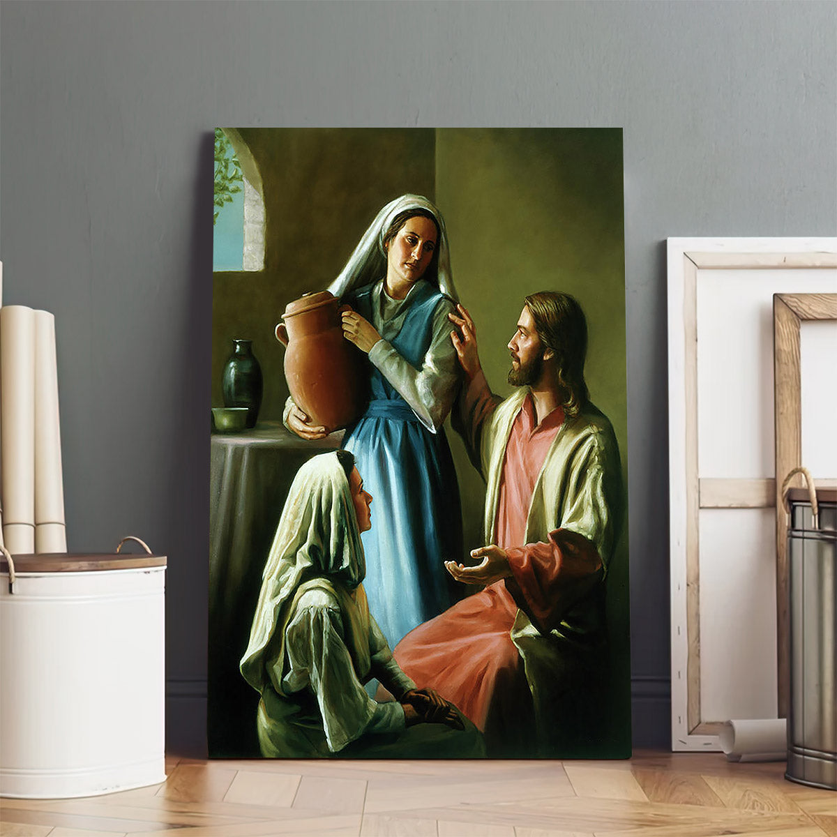 Mary And Martha David Lindsley Canvas Wall Art - Jesus Canvas Pictures - Christian Wall Art