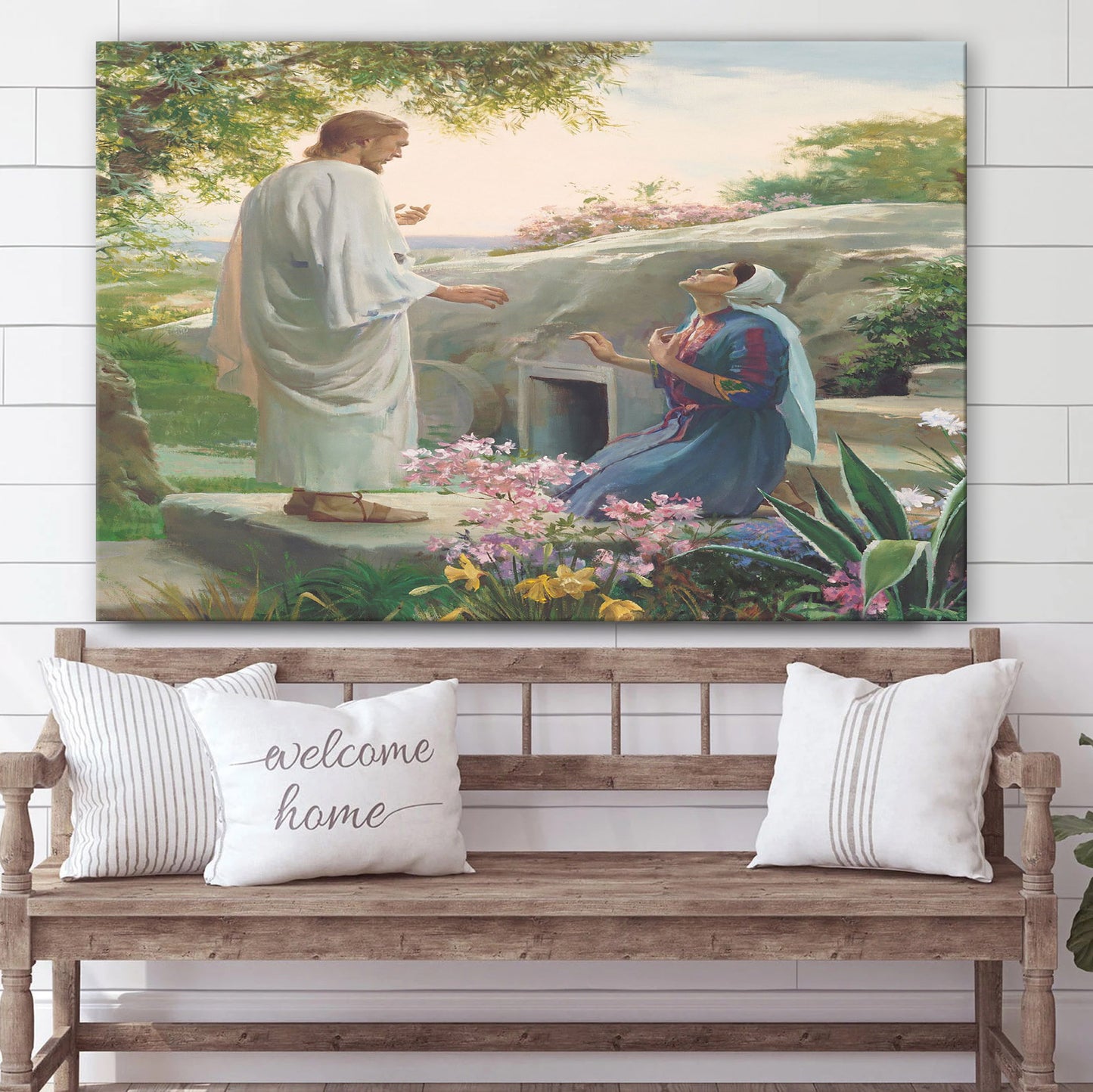 Mary And The Resurrected Christ Canvas Wall Art - Easter Wall Art - Christian Canvas Wall Art