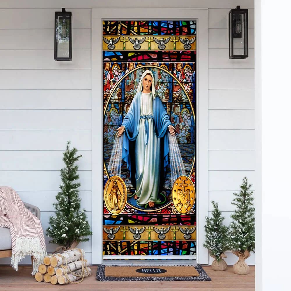 Mary, Our Lady of Sorrows Door Cover - Religious Door Decorations - Christian Home Decor