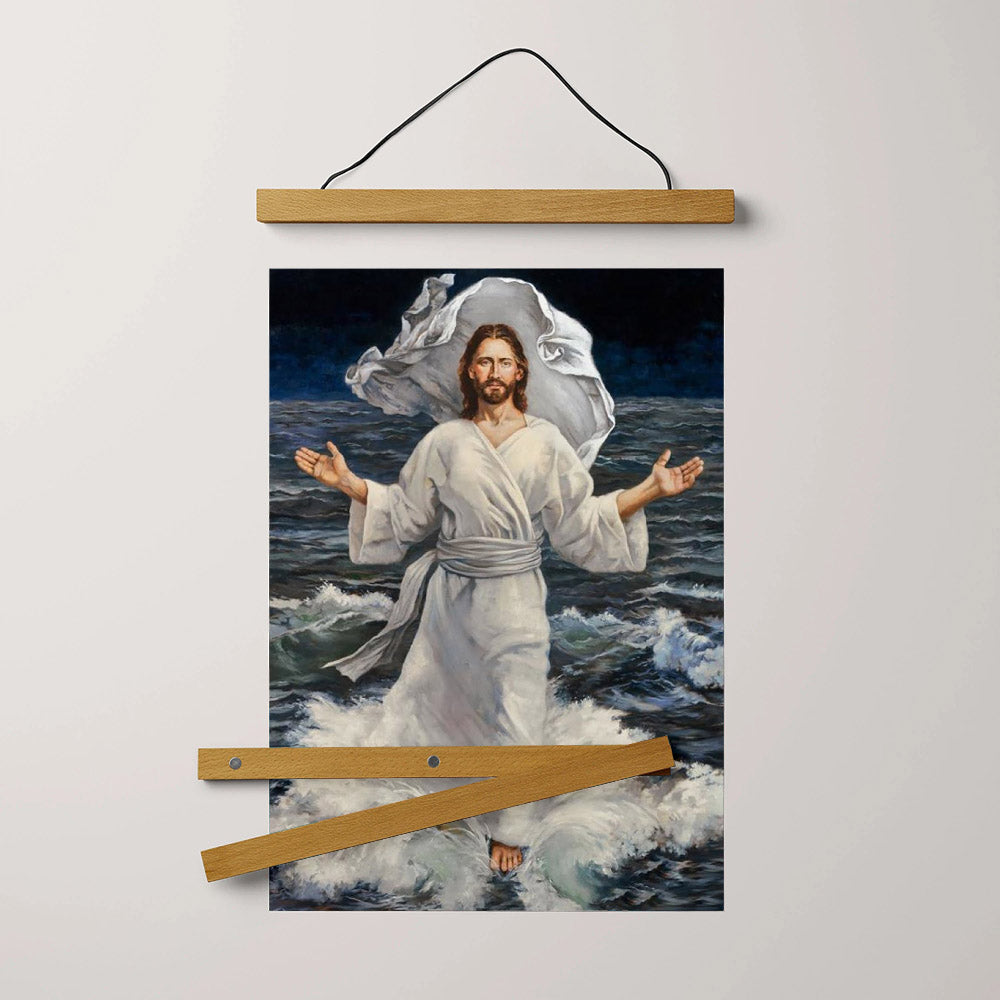 Master, The Tempest Is Raging Hanging Canvas Wall Art - Jesus Picture - Jesus Portrait Canvas - Religious Canvas