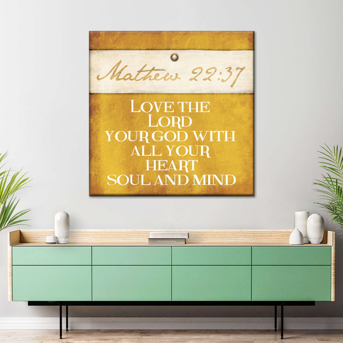 Mathew Love Square Canvas Art - Christian Wall Decor - Christian Wall Hanging