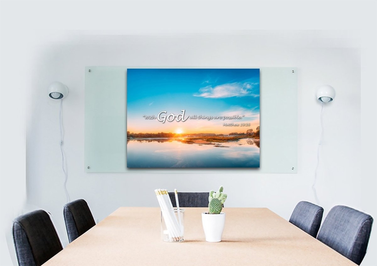 Matthew 1926 With God All Things Are Possible Canvas Wall Art Print - Christian Canvas Wall Art