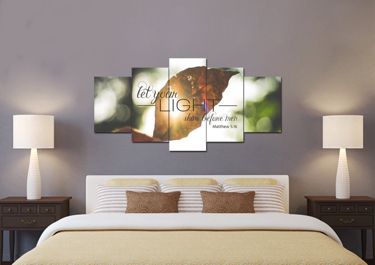 Matthew 516 Let Your Light Shine Before Men Canvas Wall Art Print S - Christian Canvas Wall Art