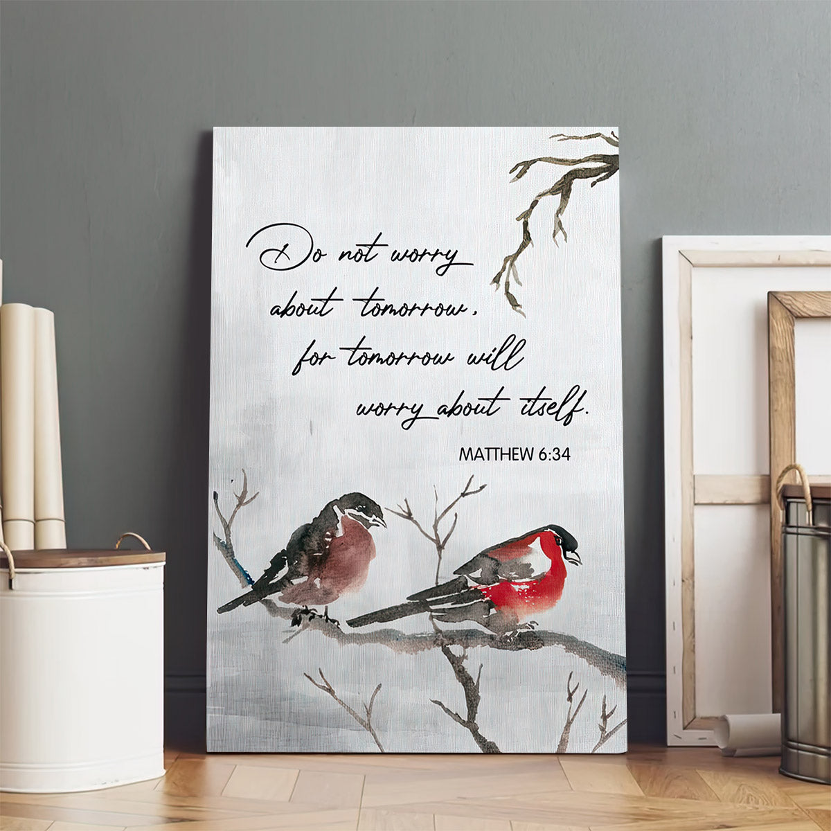 Matthew 634 Do Not Worry About Tomorrow Christian Wall Art Canvas