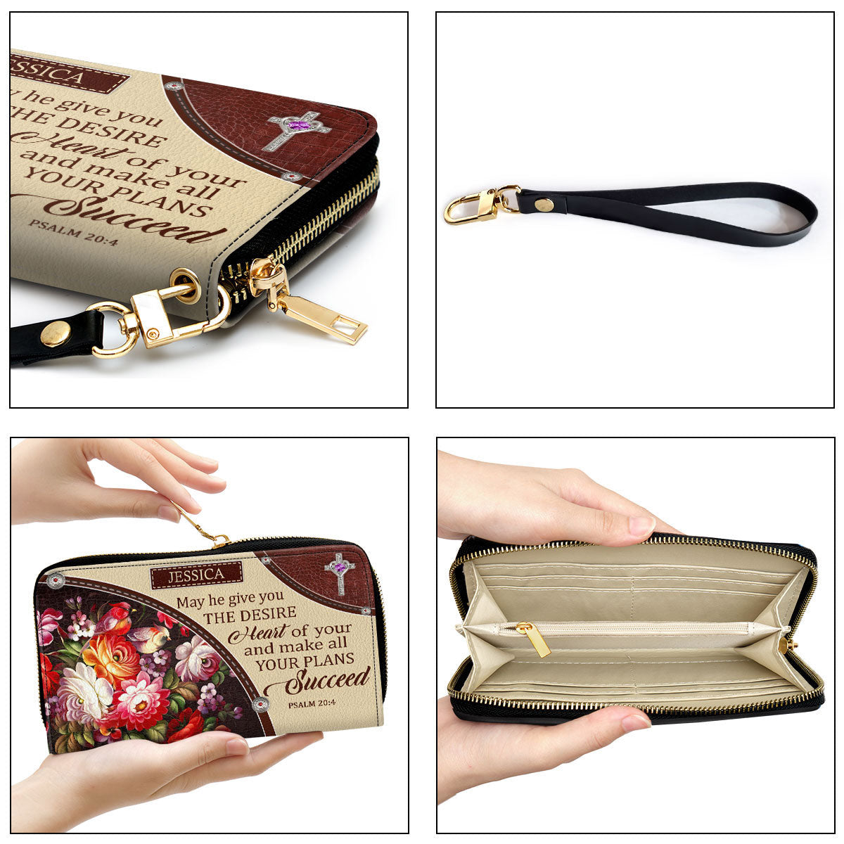 May He Give You The Desire Of Your Heart Clutch Purse For Women - Personalized Name - Christian Gifts For Women