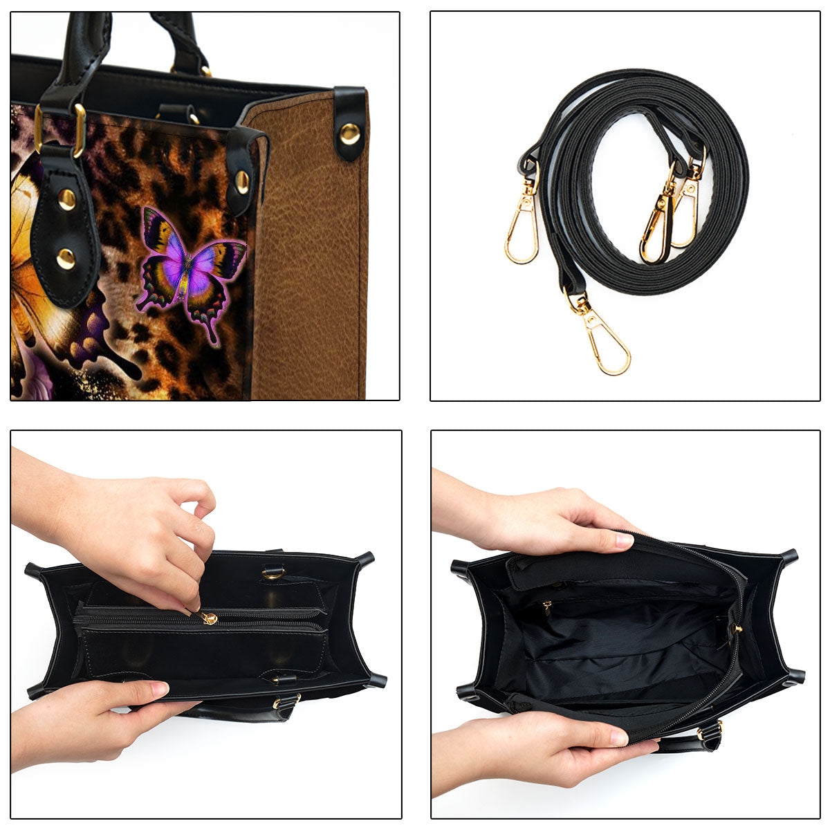 May The Lord Make His Face Shine On You And Be Gracious To You Leather Bag - Personalized Lion Leather Handbag