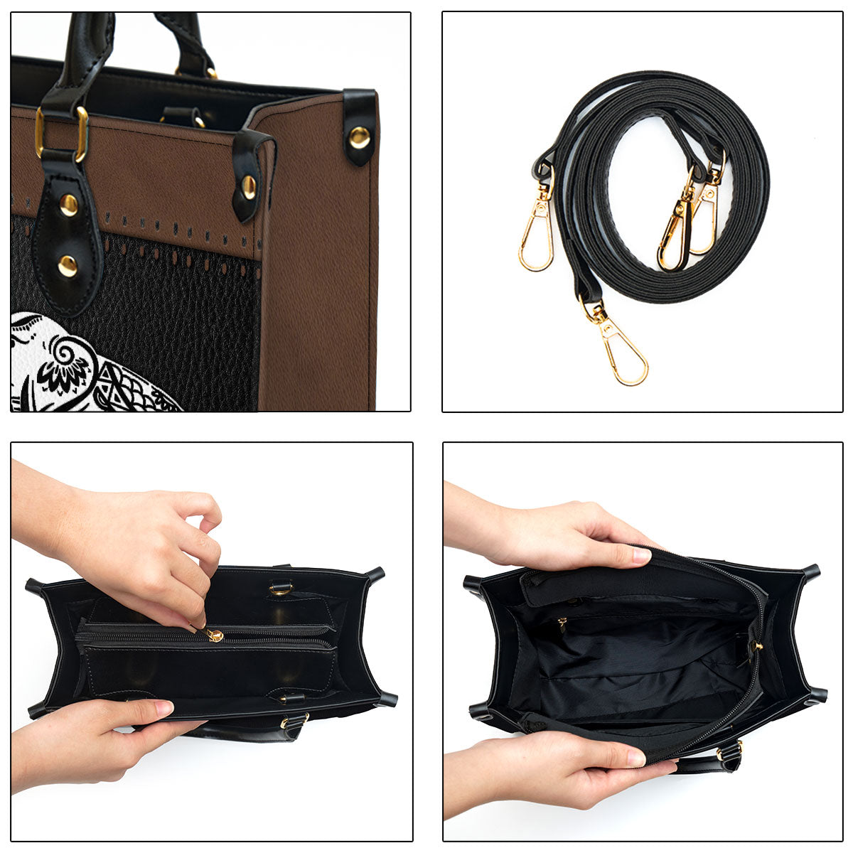 May The Lord Make His Face Shine On You Leather Bag - Custom Name Elephant Leather Handbag - Christian Gifts For Women