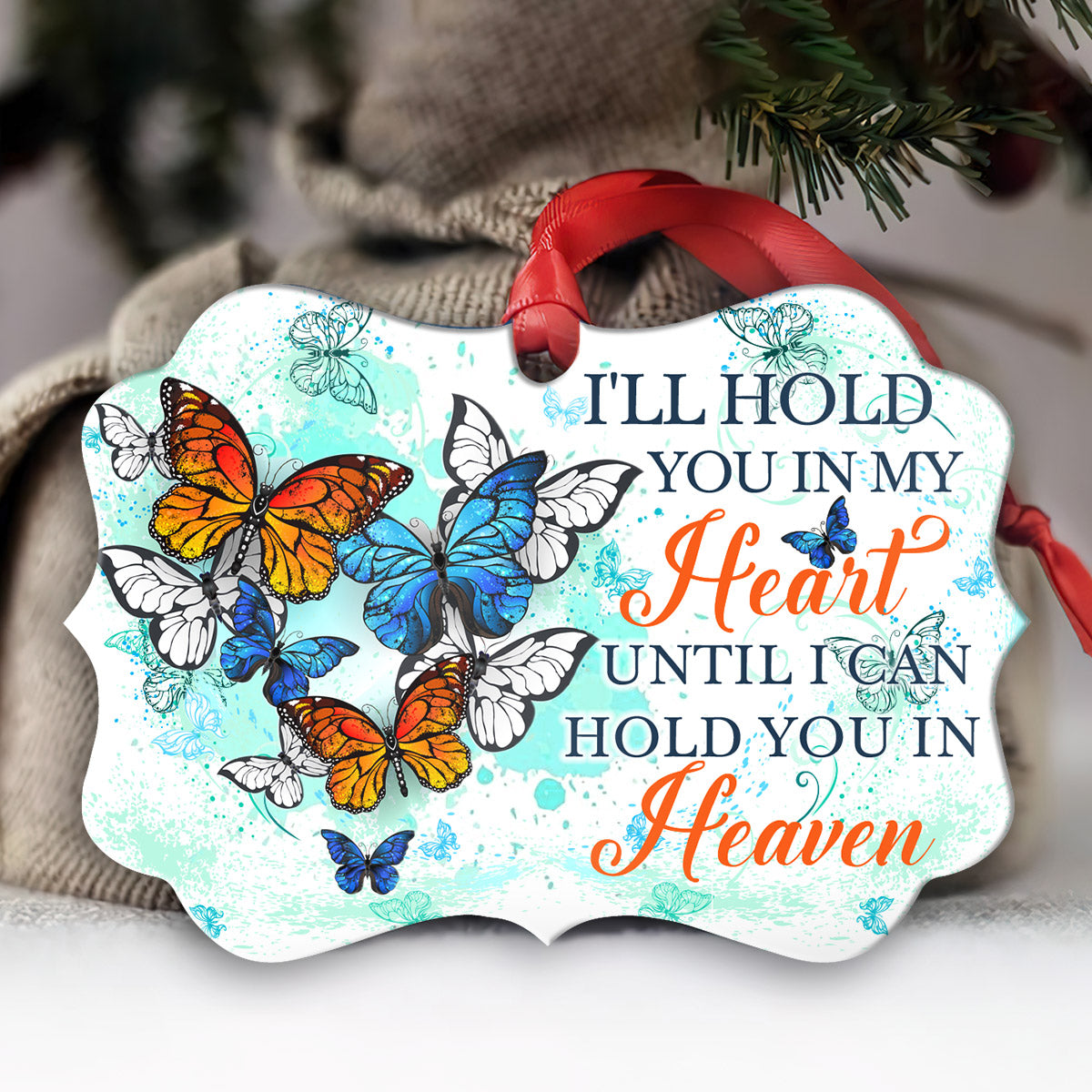 Memorial Butterfly 2 Metal Ornament - Christmas Ornament - Christmas Gift