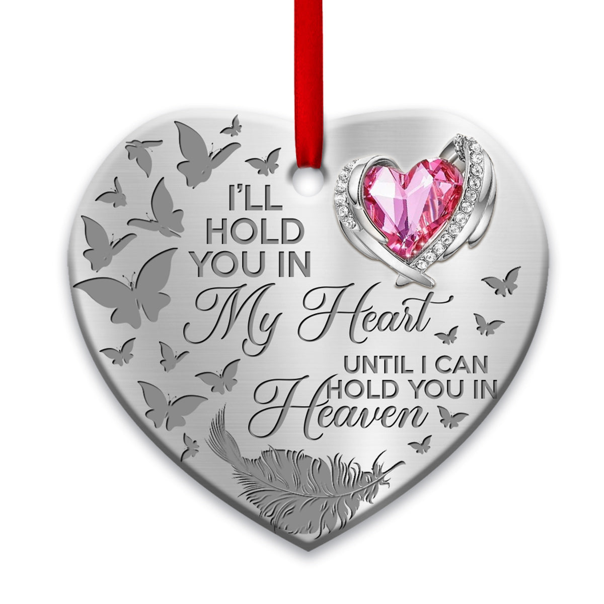Memorial Butterfly You In My Heart Heart Ceramic Ornament - Christmas Ornament - Christmas Gift