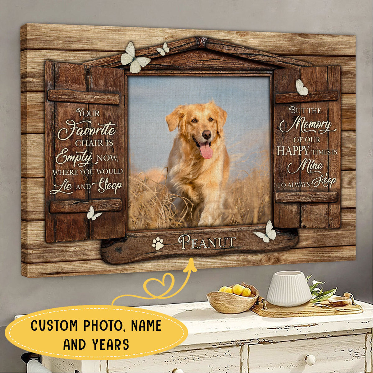 Memory Is Mine To Always Keep Personalized Pet Memorial Canvas Wall Art - Pet Memorial Gifts
