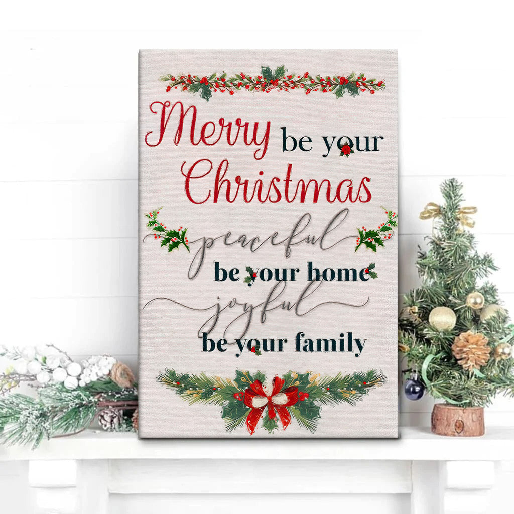 Merry Be Your Christmas Wall Art Canvas - Religious Canvas Painting - Art On Wall